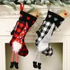 Meias de Natal da xadrez vermelho de Natal sueco Big Christmas meias para crianças Decorações de árvores de natal