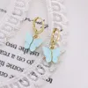 Aryliczne kolczyki motyli kolorowy motyl klipsek do uszu klip żyrandolowy kolczyki mody biżuteria wola i piaszczysta nowa