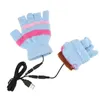 Guantes de cinco dedos SAGACE USB Calefacción Invierno Mano Caliente Calentador sin dedos Calentador Manopla La última moda Negro A309241