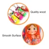 キーチェーン12pcsセットロシアのネスティング人形キーリングbabushka matryoshka figurinesキッズToy1306v