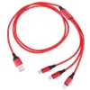 1,2m 3 i 1 nylonflätad multi-USB snabbladdningskabel Micro Usb Type-C för Xiaomi Samsung Android-telefonladdare