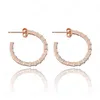 High Quality 925 Sterling Silver Gold Plated Bling CZ Hoops Earrings for Girls Women Nice Gift