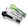 5.9 inch Length Purple Clear Green Black Mini handle Spoon Bubbler Hybrid Spill Proof Tobacco Pipes For Smoking Glass Water Bongs Fre