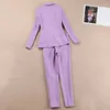 Costume femme violet mode slim office lady costume femme deux pièces blazer + pantalon business casual wear1