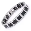 Hoog gepolijst goud 316L roestvrij staal man fietser armbanden met zwart germanium steen magneet gezondheid mannen vrouwen armband armband sieraden 12mm