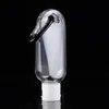 50ML Empty Hand Wash Sanitizer Gel Refillable Bottle With Key Ring Hook Clear Transparent Plastic Dispenser Bottle Holder DHL