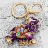 Selling colorful Rhinestone Elephant Keychain Car Key Holder Drop Women Bag Ornaments Pendant Small Gift231k