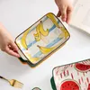 Strawberry Decoration Ceramic Baking Dish Rectangular Fruit Cheese Bake Tray Lasagna Pan Oven Casserole