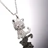 Rhinestone sevimli kedi kolye moda altın renk bağlantı zinciri kadınlar için yakalar şanslı evcil hayvan kolye bijoux bütün p24533125969012