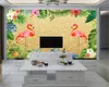 3D Zwierząt Tapeta 3D Europejski Styl Tapety Europejski Styl Flaming Bird Salon Sypialnia WallCovering HD Tapeta