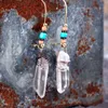 Natural Gemstone Handmade Copper Earring for Women Girls European and United States Fashion Seedbeads Crystal Dangle Earrings