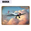 American Style Airplane Fighter Metal Signs Aircraft Plane Wall Sticker Vintage Painting Poster Pub Bar Room Home Decor YI0139551707