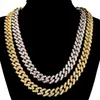 12 milímetros 16-24inch Chains Gold Silver Cor Micro pavimentada Bling CZ Miami cubanos colares Pulseira Hiphop Mens Fashion Jóias presente