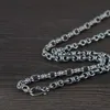 Colar de nó de corda vintage de prata tailandesa corrente dupla redonda para homens e mulheres gancho S colar antigo joias