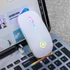 Recarregável Wireless Bluetooth Ratos 7 Cor LED Backlight Silent Mice USB Optical Gaming Mouse para computador Desktop Portátil Jogo