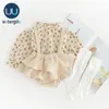 Clothing Sets Vintage Baby Girl Clothes Spring Autumn Linen Cotton Girls Floral Blouss Romper Dress Born Outfits6116804