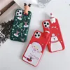 Niedliche 3D-Puppen-Cartoon-Weihnachtsmann-Rentier-Baum-weiche Handyhülle für iPhone 11 Pro Max XR 8 Plus Cover 2020 Weihnachtsgeschenk