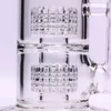 Nargile yeni cam girdap wate bongs çift kafes perkolator boru dab yağ pistleri mobius matris sepet bubbler1