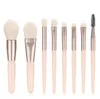 Premium 8 Pcs Mini Pinceaux De Maquillage Ensemble pour Ombre À Paupières Blush Cosmétiques Pro Manche En Bois Brosse À Cheveux Doux Outils De Maquillage Accessoires DHL Gratuit