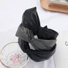 New Fashion PU Leather Girls Hairbands Middle Knotted Headbands Cross Bows wide Headband Hair Hoop Women Hair Accessories