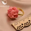 Wedding Rings XlentAg Anime Red Coral Flower For Women Lovers Adjustable Angle Ring Party Gift Boho Jewellery Pierscionki GR02231