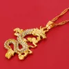 Pendant Necklaces CZ Dragon For Women Men Gold Color Jewellery Cubic Zirconia Mascot Lucky Symbol Gifts Whole 1218B