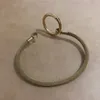 Moda Donna Ciondoli in acciaio inossidabile con ciondoli aperti Bracciale rigido a cerchio rotondo spagna Pulsera oso in oro 18 carati e argento273E