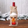 Navidad Tapa de botella de vino tinto muñeco de nieve alce Bolsa de botella de vino Mesa Decoraciones navideñas