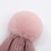 Hiver chaud crâne Ski casquette pour filles fausse fourrure mignon Pom Pom casquettes femmes hiver chapeau tricoté Slouchy Beanie chapeau dame pompons chapeaux