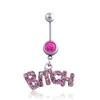 Kirurgisk rostfritt stål Navel Ring Bitch Letters Belly Button Rings Piercing Stud Fashionable Jewel Gifts för Kvinnor