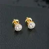 Homens mulheres bling CZ Diamond Stud Earings 925 Sterling Silver Iced Out Bling CZ Rock Punk Jewelry233i