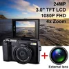 24mpフルHD 1080p 4xデジタルズームカメラ180度回転可能3.0インチLCDスクリーンビデオVLOGカメラのカメラ1