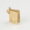 Collier avec pendentif Bible, Religion dorée, Vintage, livre ouvrable, croix de foi, pour femmes et hommes, vieux homme, 2020, 2039