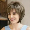 Lady Women Moda Kısa Kıvırcık Peruklar Siyah Sarışın Dalgalı Saç Pexie Boycut WIG2316715