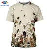 T-shirts hommes Sonspee Summer Casual Hommes T-shirt Insectes Oiseaux Impression 3D T-shirts Unisexe Pull Tops Nouveauté Streetwear F240f