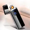 Przełącznik dotykowy Przełącznik Lżejszy 7.5mm UltraThin USB Akumulator Wiatroodporny Bezpłomieniowe Elektroniczne Zapalniczki Portable Creative Zapalniczki