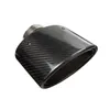 Universal Oval No logo Carbon Fiber Car black Exhaust Pipe Muffler Tip Glossy Black Carbon Fiber Curly Edge5251191