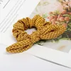 Boutique Bows Elastic Hair Band for Girl and Woman Hair Accessories Plaid Bunny Ear Pony Tail Hair Tie Rope3585883