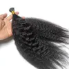 Brazilian Kinky Straight I Tip Micro Links 100% Remy Human Virgin Hair 4B 4C I Tip Human Hair Extensions Natural Black 1g s