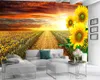 3d Modern Wallpaper 3d Mural Wallpaper Filmed Romantic Yellow Flowers Digital Printing HD Decorative Beautiful Wallpaper