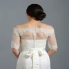 Elegancka Koronka Ślubna Kurtka Batesu Długie Rękawy Aplikacje Wrap Sheath Bridal Bolero Dla Suknie Ślubne Custom Make High Quality Jacket