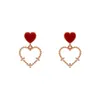 2020 Ny klassiker söta hjärtformade damer dangling örhängen röd kärlek temperament enkla och små örhängen mode damer örhängen