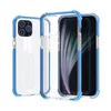 För iPhone 14 13 Pro Max Case Crystal Clear Cell Phone Cases Slim Soft TPU Hard PC Back Cover med Armering Corner Bumper Compatible Fit iPhone 12 11 XR