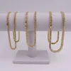 Customied 16 18 20 22 24 inch alloy micro pave 1 row 4MM hip hop necklace out men's tennis chain link jewelry necklace246C