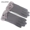 Five Fingers Gloves H9921 Glove Women Autumn Winter Warm Thermal Thickened Luvas Wind-proof Cold-proof Driving Simple Touch Screen Student H