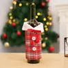 New Wine Cover with Bow Plaid Linen Bottle Clothes With Fluff 17*23cm Creative Wine Bottle Cover Fashion Christmas Decoration CYZ2765 50Pcs