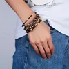 2021 Fashion Leopard Leather Bracelets For Women Bracelets & Bangles Multilayer Geometric Magnetic Buckle Wrap Bracelet Jewelry1