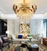 Modern luxury led chandelier lighting living room lamps gold crystal hanging led chandeliers home decoration pendant lamps