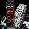 Fashion Men Watch Mens Watches Full Metal Digital Wrist Watch Red LED Samurai for Men Boy Sport Simple Watches relogio masculino1311a