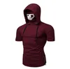 Маска-маска с капюшоном для маски для рукавов мужская тренажерный зал Slim Fit ninja inform Lummer Top Toe Высококачественная фитнес-воздушная мужская футболка.